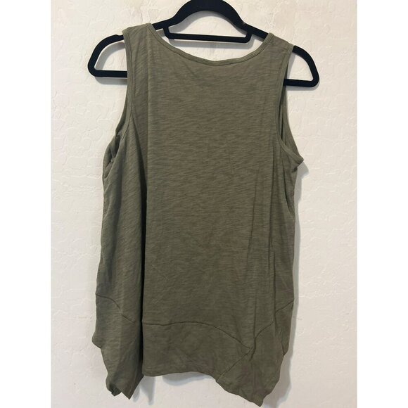 Style & Co Green Tank Flowy Blouse Scoop Neck Sz M - Picture 6 of 7